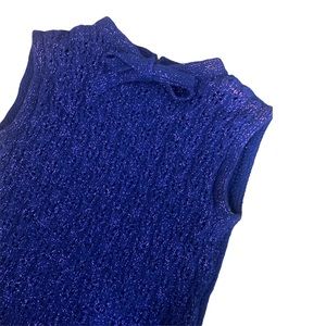 Gorgeous Vintage Purple Sleeveless High Neck Top with Lurex Thread